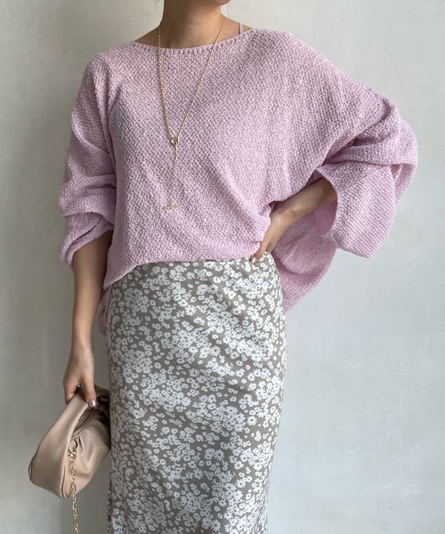 DouDou（ドゥドゥ）の「和紙ショート丈プルオーバー（ニット/セーター・レディース・チャコールグレー/オフホワイト/ピンク・FREE）」の20枚目の写真