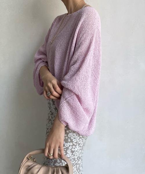 DouDou（ドゥドゥ）の「和紙ショート丈プルオーバー（ニット/セーター・レディース・チャコールグレー/オフホワイト/ピンク・FREE）」の22枚目の写真