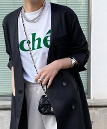 【DOUDOU】2枚set ロングTEE カットソー ホワイト×ブラック KOEISTORE カットソー レディース トップス 長袖 Tシャツ 七分袖