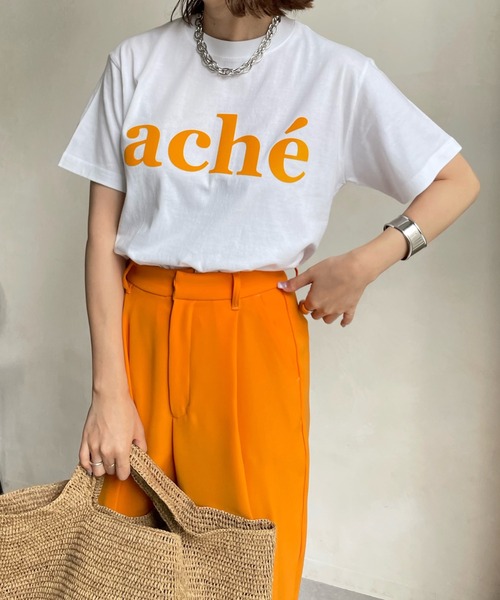 DouDou（ドゥドゥ）の「acheフロッキーロゴTEE（Tシャツ/カットソー・レディース・ホワイト/ホワイト系その他/チャコールグレー/ピンク/ホワイト系その他2・FREE）」の3枚目の写真