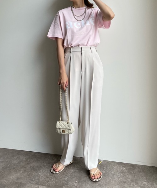 DouDou（ドゥドゥ）の「acheフロッキーロゴTEE（Tシャツ/カットソー・レディース・ホワイト/ホワイト系その他/チャコールグレー/ピンク/ホワイト系その他2・FREE）」の7枚目の写真