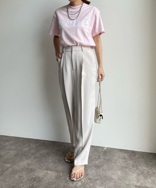 DouDou（ドゥドゥ）の「acheフロッキーロゴTEE（Tシャツ/カットソー・レディース・ホワイト/ホワイト系その他/チャコールグレー/ピンク/ホワイト系その他2・FREE）」の8枚目の写真