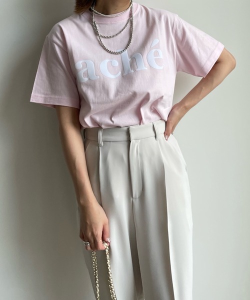 DouDou（ドゥドゥ）の「acheフロッキーロゴTEE（Tシャツ/カットソー・レディース・ホワイト/ホワイト系その他/チャコールグレー/ピンク/ホワイト系その他2・FREE）」の11枚目の写真