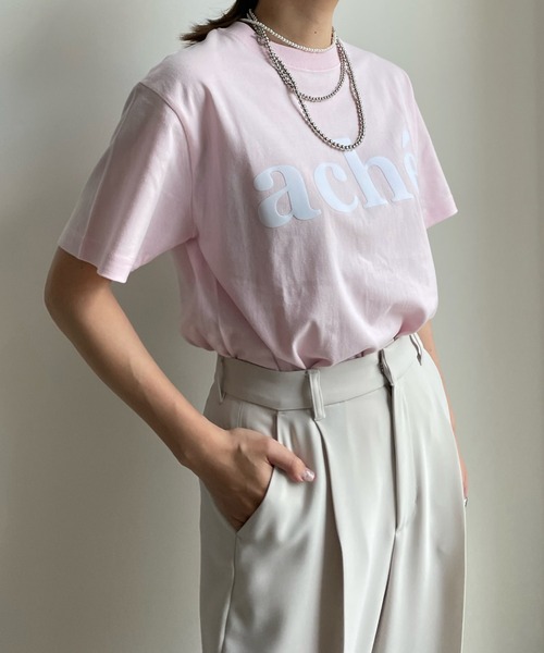 DouDou（ドゥドゥ）の「acheフロッキーロゴTEE（Tシャツ/カットソー・レディース・ホワイト/ホワイト系その他/チャコールグレー/ピンク/ホワイト系その他2・FREE）」の12枚目の写真