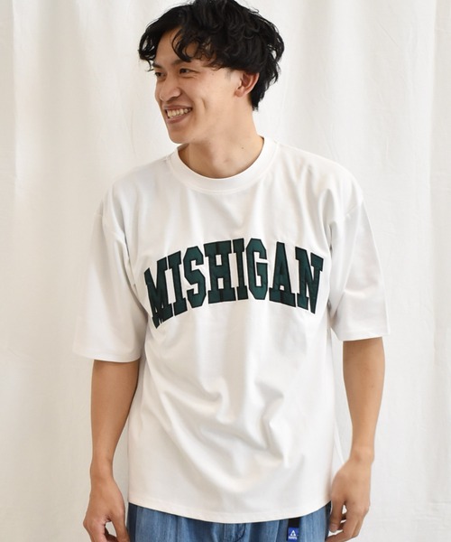 SPENDY'S Store(スペンディーズストア)の「サテン刺しゅうロゴ5分袖トレーナー(スウェット・メンズ・ホワイト/ブラック/ブルー/グレイッシュベージュ・M/L)」の6枚目の写真