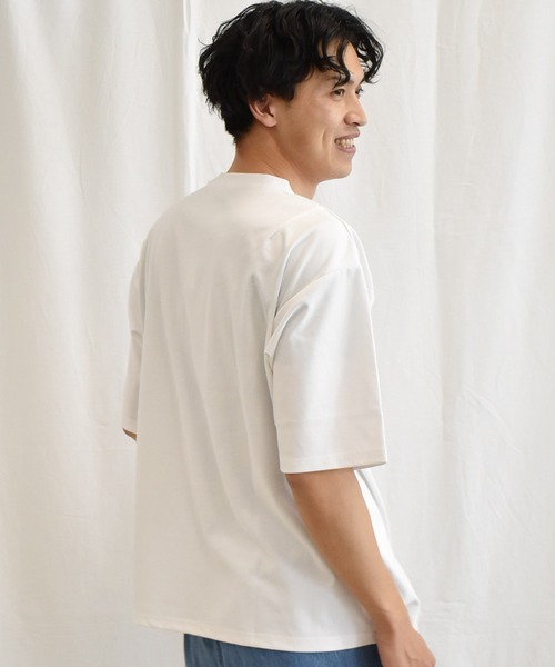 SPENDY'S Store(スペンディーズストア)の「サテン刺しゅうロゴ5分袖トレーナー(スウェット・メンズ・ホワイト/ブラック/ブルー/グレイッシュベージュ・M/L)」の11枚目の写真