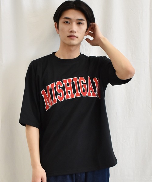SPENDY'S Store(スペンディーズストア)の「サテン刺しゅうロゴ5分袖トレーナー(スウェット・メンズ・ホワイト/ブラック/ブルー/グレイッシュベージュ・M/L)」の13枚目の写真