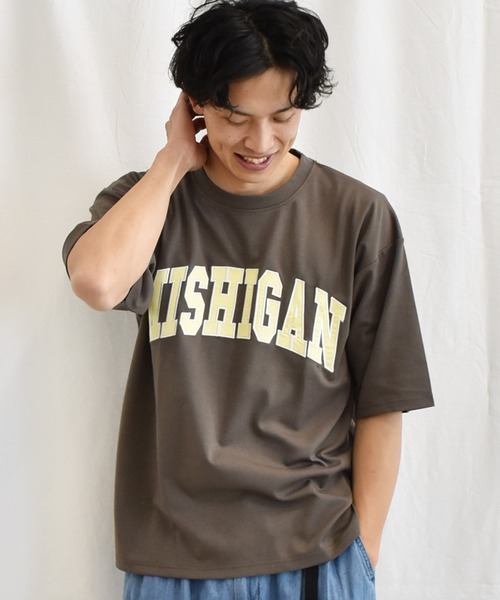 SPENDY'S Store(スペンディーズストア)の「サテン刺しゅうロゴ5分袖トレーナー(スウェット・メンズ・ホワイト/ブラック/ブルー/グレイッシュベージュ・M/L)」の18枚目の写真