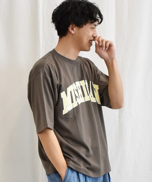 SPENDY'S Store(スペンディーズストア)の「サテン刺しゅうロゴ5分袖トレーナー(スウェット・メンズ・ホワイト/ブラック/ブルー/グレイッシュベージュ・M/L)」の22枚目の写真