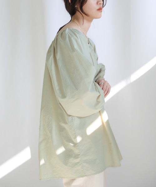 select MOCA（セレクトモカ）の「2022 SS ギャザーオーバーブラウス（シャツ/ブラウス・レディース・ブラック/ライトグリーン/ホワイト・FREE）」の12枚目の写真