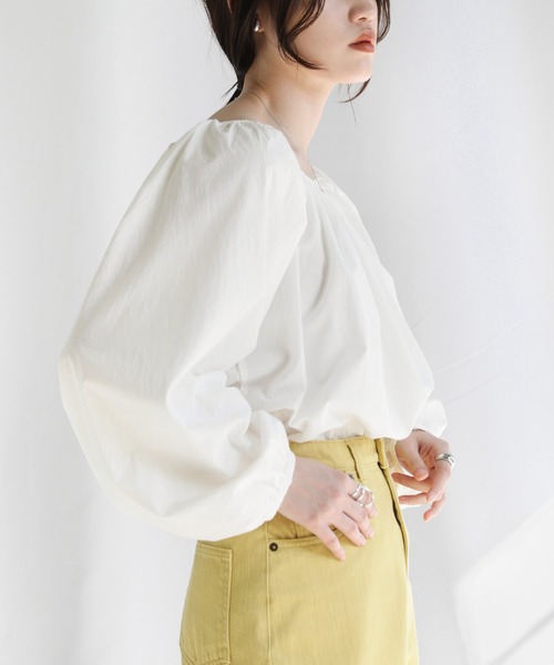 select MOCA（セレクトモカ）の「2022 SS ギャザーオーバーブラウス（シャツ/ブラウス・レディース・ブラック/ライトグリーン/ホワイト・FREE）」の19枚目の写真