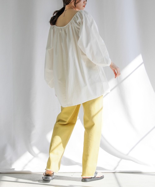 select MOCA（セレクトモカ）の「2022 SS ギャザーオーバーブラウス（シャツ/ブラウス・レディース・ブラック/ライトグリーン/ホワイト・FREE）」の20枚目の写真