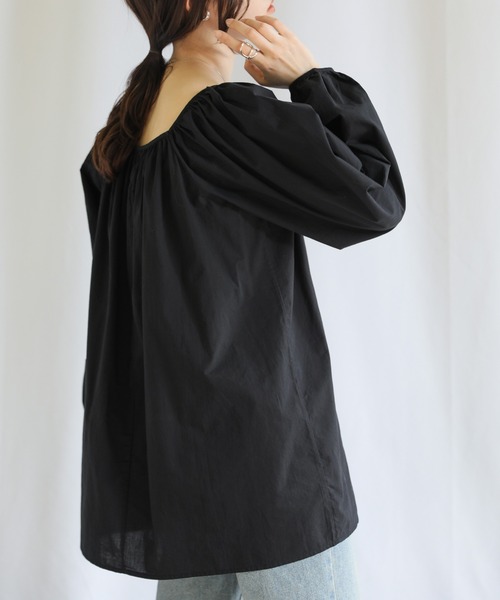 select MOCA（セレクトモカ）の「2022 SS ギャザーオーバーブラウス（シャツ/ブラウス・レディース・ブラック/ライトグリーン/ホワイト・FREE）」の14枚目の写真