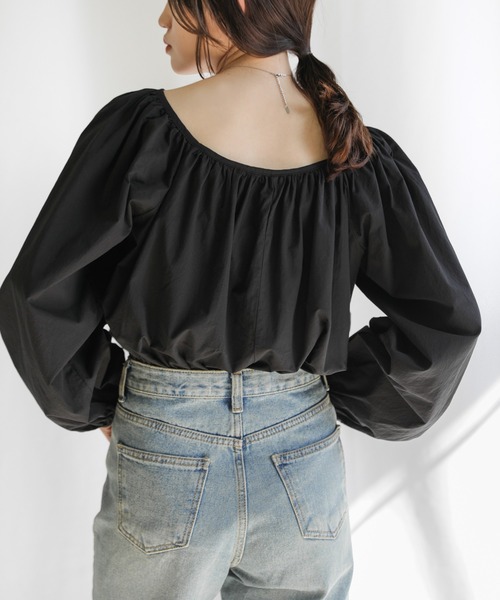 select MOCA（セレクトモカ）の「2022 SS ギャザーオーバーブラウス（シャツ/ブラウス・レディース・ブラック/ライトグリーン/ホワイト・FREE）」の17枚目の写真