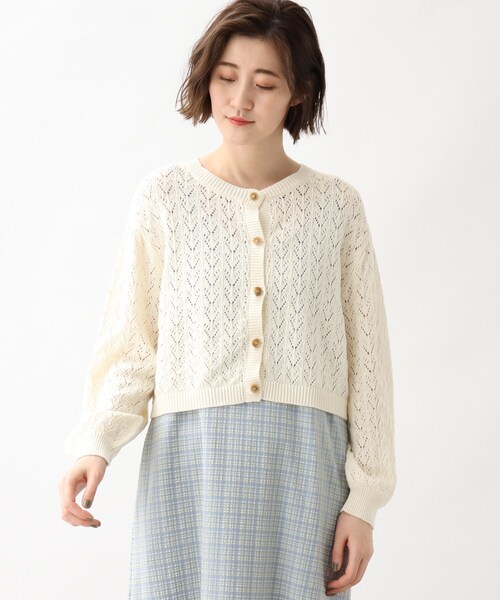 grove（グローブ）の「◆透かし柄ショートカーディガン（カーディガン/ボレロ・レディース・ブラック/ブルー/アイボリー・01/02/03/04/05）」の14枚目の写真