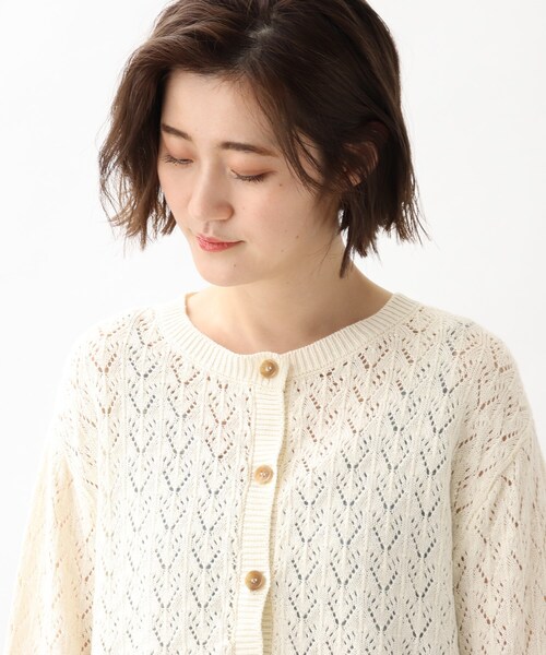 grove（グローブ）の「◆透かし柄ショートカーディガン（カーディガン/ボレロ・レディース・ブラック/ブルー/アイボリー・01/02/03/04/05）」の10枚目の写真
