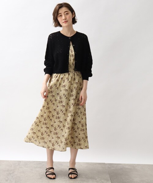 grove（グローブ）の「◆透かし柄ショートカーディガン（カーディガン/ボレロ・レディース・ブラック/ブルー/アイボリー・01/02/03/04/05）」の4枚目の写真