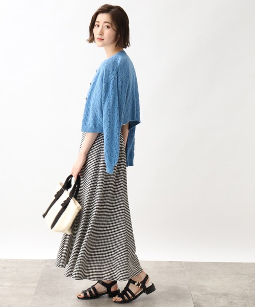 grove（グローブ）の「◆透かし柄ショートカーディガン（カーディガン/ボレロ・レディース・ブラック/ブルー/アイボリー・01/02/03/04/05）」の9枚目の写真