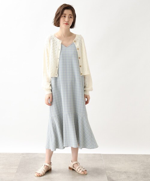 grove（グローブ）の「◆透かし柄ショートカーディガン（カーディガン/ボレロ・レディース・ブラック/ブルー/アイボリー・01/02/03/04/05）」の5枚目の写真