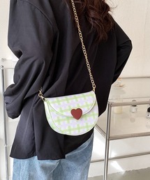 Pochi Pouch/ハート チェック柄 ミニ チェーンショルダー