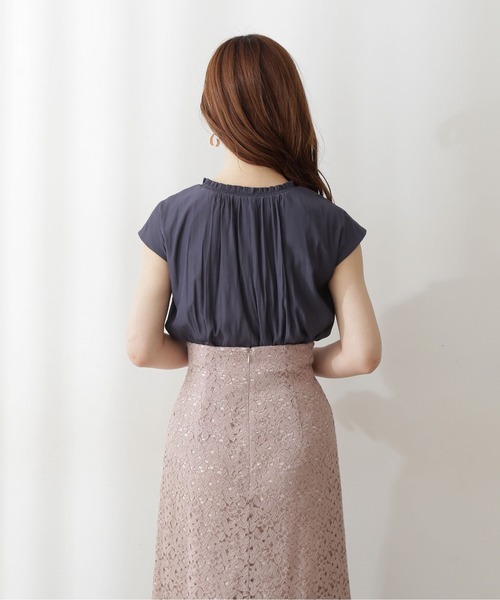 PROPORTION BODY DRESSING（プロポーションボディドレッシング）の「前後２ｗａｙノースリーブカッセンＢＬ / 1212210502（シャツ/ブラウス・レディース・イエロー/ホワイト系その他/ネイビー・FREE）」の8枚目の写真