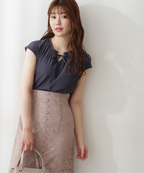 PROPORTION BODY DRESSING（プロポーションボディドレッシング）の「前後２ｗａｙノースリーブカッセンＢＬ / 1212210502（シャツ/ブラウス・レディース・イエロー/ホワイト系その他/ネイビー・FREE）」の5枚目の写真