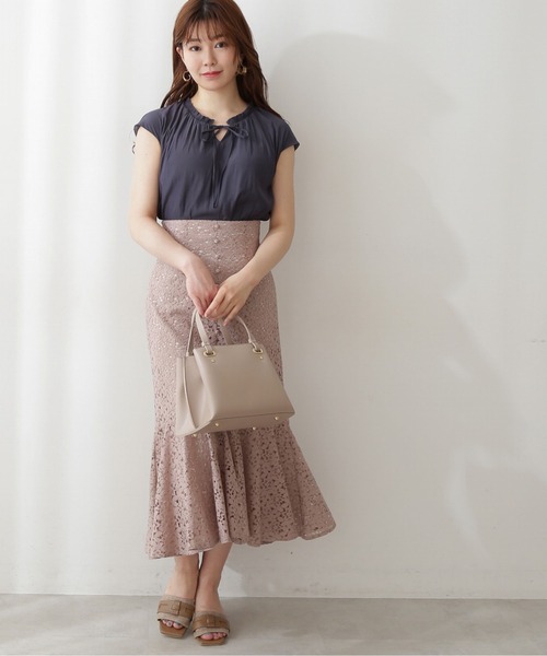 PROPORTION BODY DRESSING（プロポーションボディドレッシング）の「前後２ｗａｙノースリーブカッセンＢＬ / 1212210502（シャツ/ブラウス・レディース・イエロー/ホワイト系その他/ネイビー・FREE）」の6枚目の写真