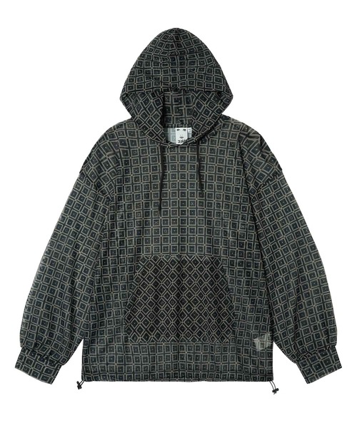 X-girl（エックスガール）の「RETRO PATTERN MESH HOODIE/レトロ メッシュパーカー（パーカー・レディース・ブラック/ブラウン/グリーン・S/M）」の11枚目の写真
