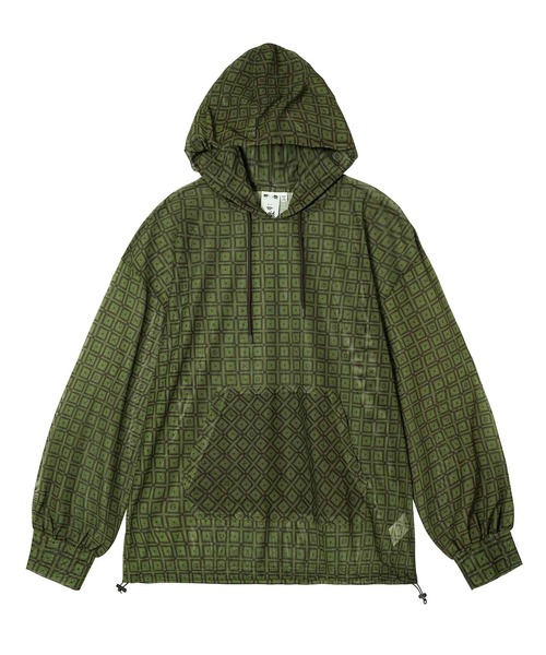 X-girl（エックスガール）の「RETRO PATTERN MESH HOODIE/レトロ メッシュパーカー（パーカー・レディース・ブラック/ブラウン/グリーン・S/M）」の20枚目の写真