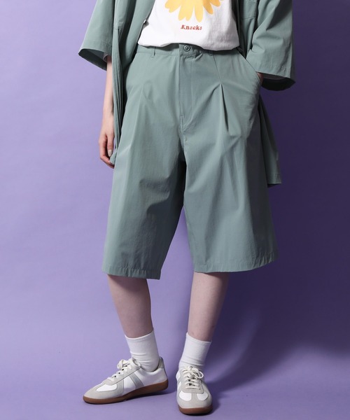 re_k by JUNRED(レクバイジュンレッド)の「re_k by JUNRED / 1タックワイドナイロンショーツ(その他パンツ・メンズ・ダークグリーン/ミント・S/M/L)」の15枚目の写真