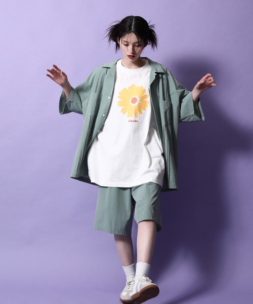 re_k by JUNRED(レクバイジュンレッド)の「re_k by JUNRED / 1タックワイドナイロンショーツ(その他パンツ・メンズ・ダークグリーン/ミント・S/M/L)」の4枚目の写真