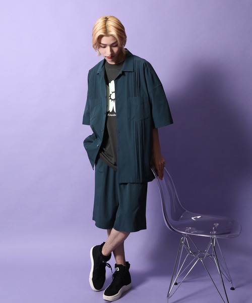 re_k by JUNRED(レクバイジュンレッド)の「re_k by JUNRED / 1タックワイドナイロンショーツ(その他パンツ・メンズ・ダークグリーン/ミント・S/M/L)」の13枚目の写真