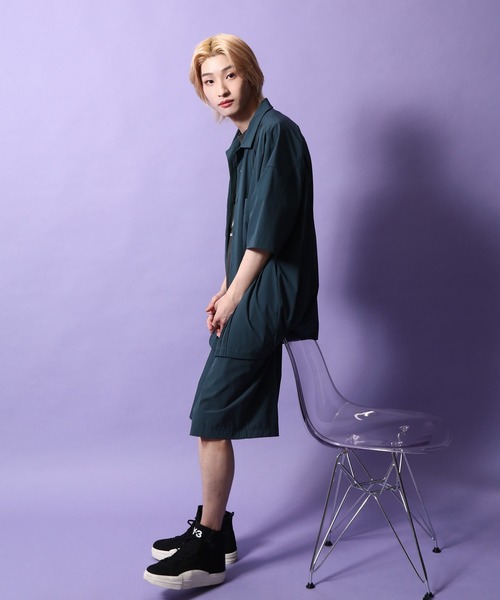 re_k by JUNRED(レクバイジュンレッド)の「re_k by JUNRED / 1タックワイドナイロンショーツ(その他パンツ・メンズ・ダークグリーン/ミント・S/M/L)」の5枚目の写真