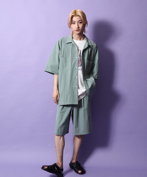re_k by JUNRED(レクバイジュンレッド)の「re_k by JUNRED / 1タックワイドナイロンショーツ(その他パンツ・メンズ・ダークグリーン/ミント・S/M/L)」の9枚目の写真