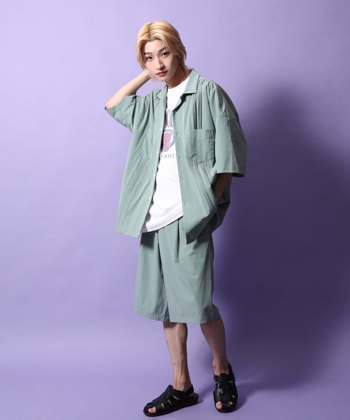 re_k by JUNRED(レクバイジュンレッド)の「re_k by JUNRED / 1タックワイドナイロンショーツ(その他パンツ・メンズ・ダークグリーン/ミント・S/M/L)」の22枚目の写真