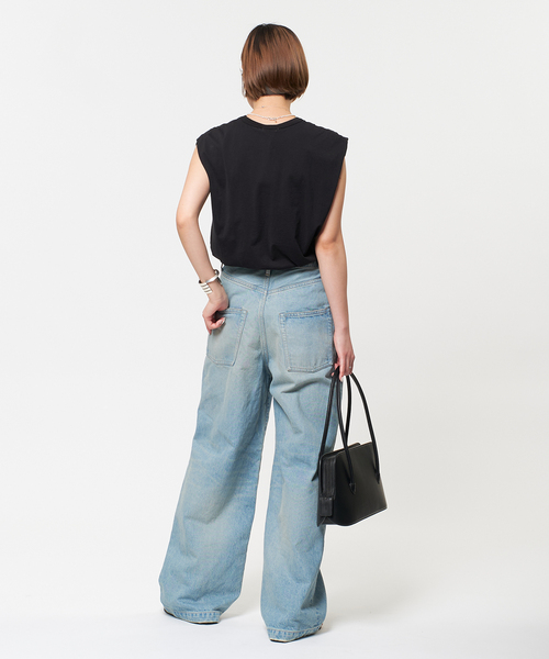 AP STUDIO（エーピーストゥディオ）の「SCENTOF シルキーコットンノースリーブカットソー（Tシャツ/カットソー・レディース・ホワイト/チャコールグレー/ブラック/ブラック系その他・FREE）」の9枚目の写真