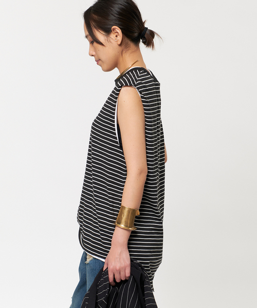 AP STUDIO（エーピーストゥディオ）の「SCENTOF シルキーコットンノースリーブカットソー（Tシャツ/カットソー・レディース・ホワイト/チャコールグレー/ブラック/ブラック系その他・FREE）」の10枚目の写真