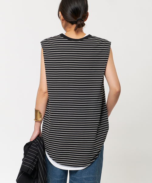 AP STUDIO（エーピーストゥディオ）の「SCENTOF シルキーコットンノースリーブカットソー（Tシャツ/カットソー・レディース・ホワイト/チャコールグレー/ブラック/ブラック系その他・FREE）」の11枚目の写真