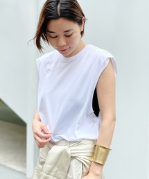 AP STUDIO | SCENTOF シルキーコットンノースリーブカットソー(Tシャツ/カットソー)