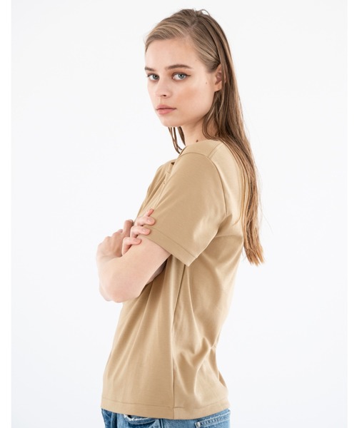 ALEXIA STAM（アリシアスタン）の「Basic Cotton Tee /ベーシックコットンT（Tシャツ/カットソー・レディース・ネイビー/ホワイト/キャメル・FREE）」の11枚目の写真