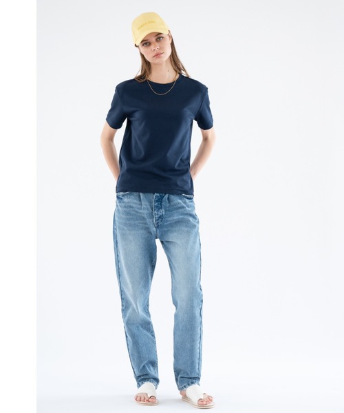 ALEXIA STAM（アリシアスタン）の「Basic Cotton Tee /ベーシックコットンT（Tシャツ/カットソー・レディース・ネイビー/ホワイト/キャメル・FREE）」の18枚目の写真