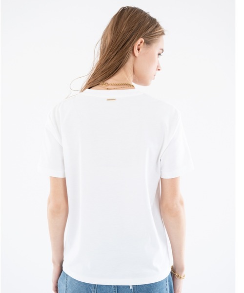 ALEXIA STAM（アリシアスタン）の「Basic Cotton Tee /ベーシックコットンT（Tシャツ/カットソー・レディース・ネイビー/ホワイト/キャメル・FREE）」の15枚目の写真