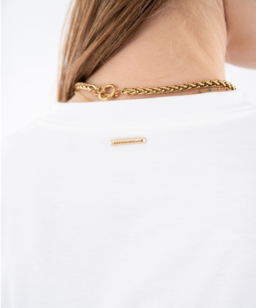 ALEXIA STAM（アリシアスタン）の「Basic Cotton Tee /ベーシックコットンT（Tシャツ/カットソー・レディース・ネイビー/ホワイト/キャメル・FREE）」の7枚目の写真