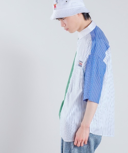 improves(インプローブス)の「ワッペン刺しゅう クレリック 半袖 ストライプ ワークシャツ(シャツ/ブラウス・メンズ・ホワイト/ブルー/グリーン/その他・MEDIUM/LARGE)」の22枚目の写真