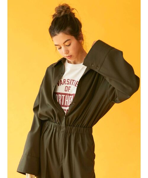 Ungrid（アングリッド）の「NORTHEASTロゴTee（Tシャツ/カットソー・レディース・オフホワイト/グリーン/マスタード・FREE）」の2枚目の写真