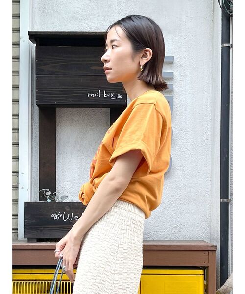 Ungrid（アングリッド）の「NORTHEASTロゴTee（Tシャツ/カットソー・レディース・オフホワイト/グリーン/マスタード・FREE）」の6枚目の写真