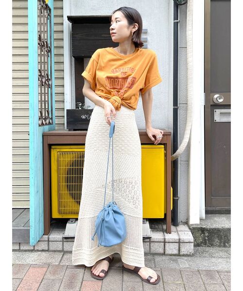 Ungrid（アングリッド）の「NORTHEASTロゴTee（Tシャツ/カットソー・レディース・オフホワイト/グリーン/マスタード・FREE）」の7枚目の写真