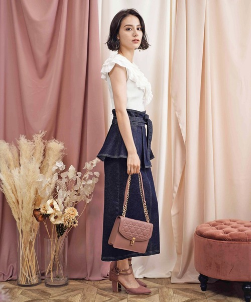 NOELA（ノエラ）の「ウエストペプラムデニムスカート（デニムスカート