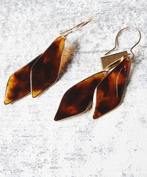 The Rule ザルール：Leaf double hook pierced earring：2連リーフフックピアス
