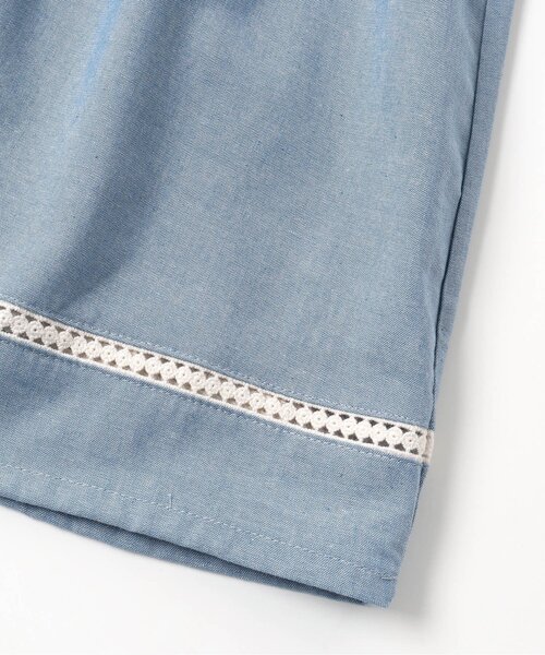 BREEZE(ブリーズ)の「袖フリル刺繍ワンピース(ワンピース・キッズ・ブルー/オフホワイト・130/140/90/100/110/120)」の4枚目の写真